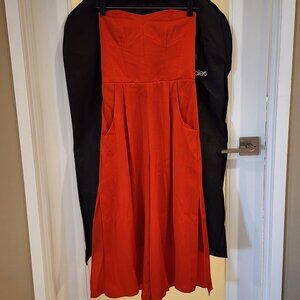 Excellent!!| US SZ 2| MILLY: Red Silky Rompers with side slit